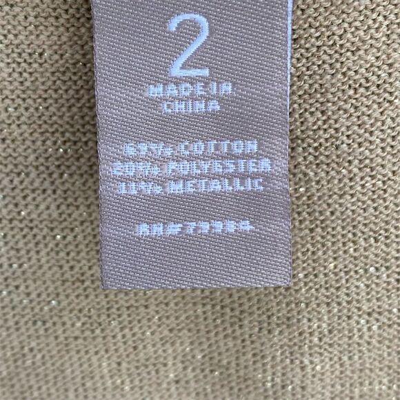 Chico's Gold Sparkly Sweater Tank Top Size 2 L Casual Fall Lurex Sweater - Picture 11 of 12